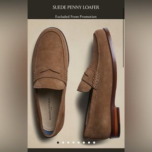 Banana Republic Suede Penny Loafer in Cognac.